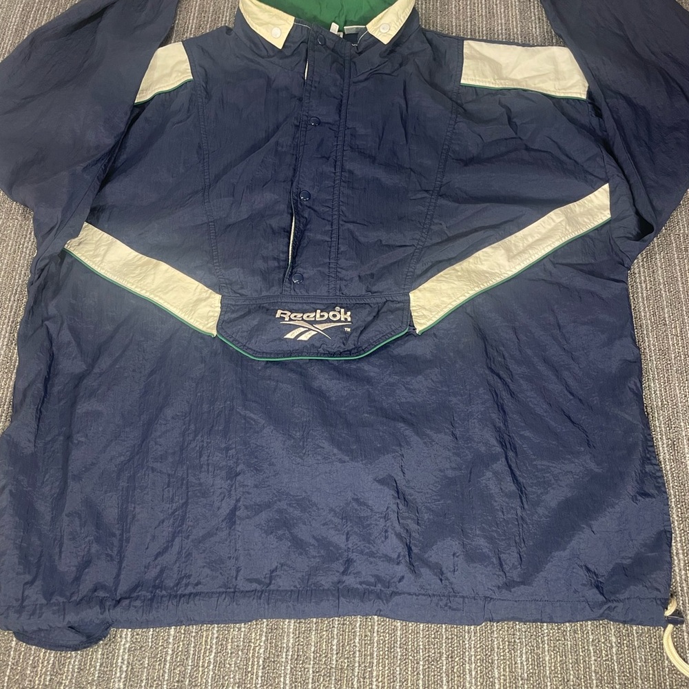 Vintage Reebok Blue and White Windbreaker Jacket